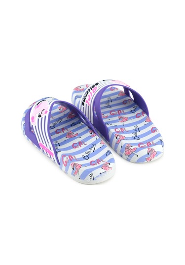 Gezer Kız Çocuk Yazlık Ballerina Pu Islak Zemine Uygun Ev Banyo Bahçe Havuz Terlik Eflatun