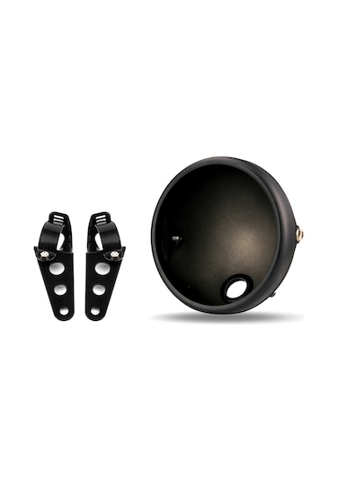 Xindoker Motosiklet 7 İnç Metal Far Kapağı + Ayak Parçası Seti, Ön Amortisör 35-43mm Uyumlu, Siyah, Yeni Kaliteli