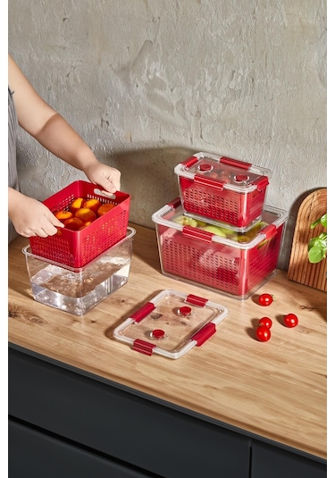 Selka Home Lavin Saklama Kabı 2-4-7 L Bordo