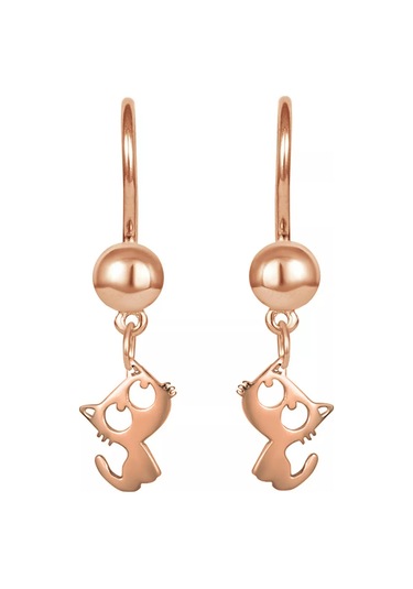 Zolotoj Merkurij Çocuk Küpeleri Kediler Asılı Altın Kaplama Gümüş 197548226 Altın