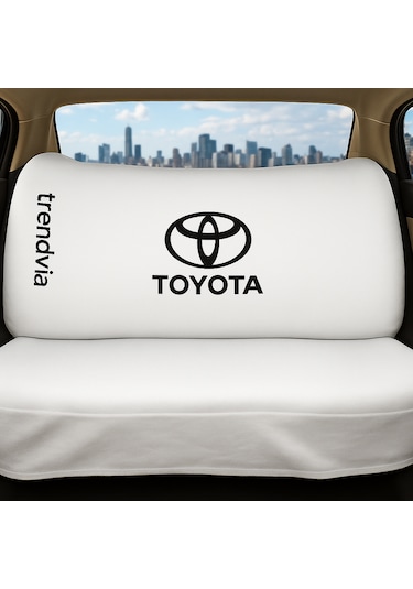 Toyota Uyumlu Ön Arka Koltuk Kılıfı Penye Servis Tipi Oto Koltuk Koruma Seti Beyaz
