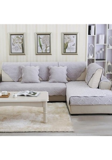 Willowhaven Sonbahar-kış Hamsi Desen Kısa Peluş Kaymaz Yastık, Kanepe Yastığı, Havlu, Örtü - Açık Gri 70x90/ Açık Gri