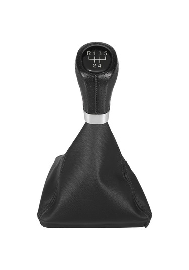 Yifomall Bmw 1 Seri E81 E82 E87 E88 2003-2013 İçin 5 Vites Deri Vites Topuzu Ve Koruyucu Kılıf Seti - Konforlu Sürüş Siyah