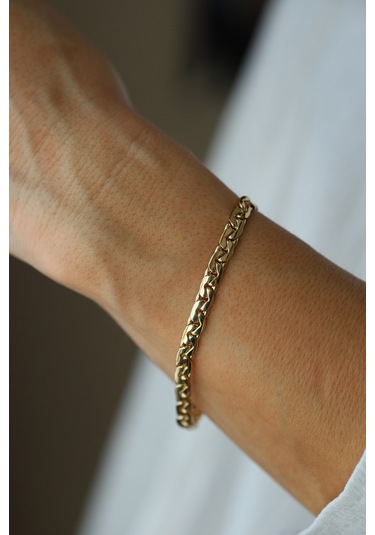 Yenigün Kuyumculuk 14 Ayar Altın Alman Kral Zincir Bileklik Blk58146 Sarı Altın