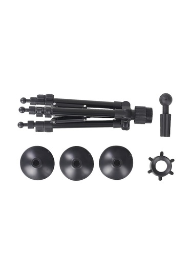 Portatif Saç Maketi Standı - Ayarlanabilir Vantuzlu Tripod, Kuaför Eğitimi İçin Siyah Siyah