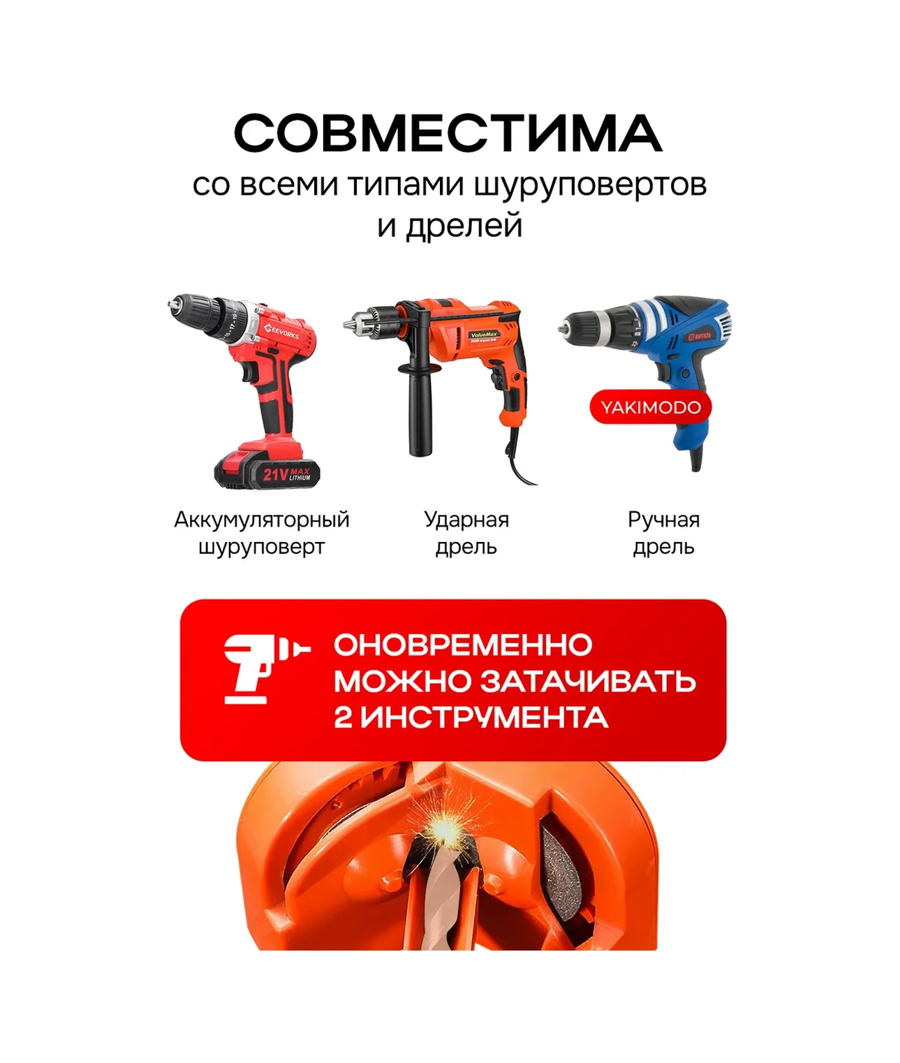 Yakımodo Matkap Ucu Bileme Aparatı İçin Tornavida, Matkap, Bileme 316173733