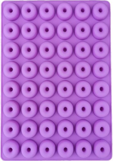 Mor 48 Bile Simülasyon Donut Çikolata Kalıp Oyuncak Silikon Kalıp Yüksek Sıcaklığa Dayanıklı Kalıp Ayırıcı