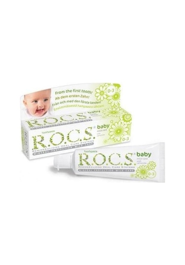 Rocs Baby 0-3 Yaş Papatya Özlü Florürsüz Bebek Diş Macunu - 45 G