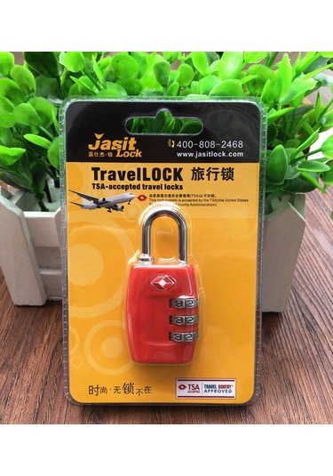 Dianziye Yüksek Dayanıklı Tsa335 Kilit - 3 Haneli Şifreli Çantalık Kilit, Kırmızı, Güvenlik Ve Konfor Sağlar