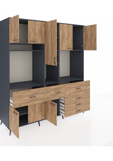 Kronos Dolap 10 Raflı 6 Çekmeceli 8 Kapaklı 220x59x243 Antrasit-çam/çam Atlas Çam/atlas Çam Kronos Dolap 10 Raflı 6 Çekmeceli 8 Kapaklı 220x59x243 Antrasit-çam/çam Atlas Çam/atlas Çam