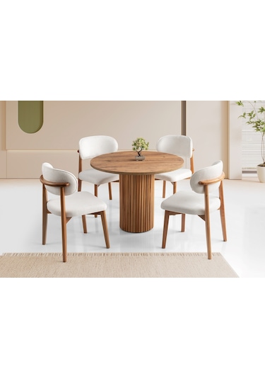 1004 Mdf Mutfak Masa Takımı Ceviz