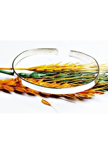 Gümüş Unisex Ayarlanabilir Düz Bilezik Gümüş