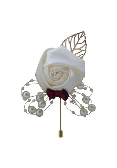 Novahub Kırık Beyaz Tören Topu Korsaj Broş Düğün Gelin Ve Damat Simülasyon Çiçek Korsaj Çok Renkli Çok Renkli