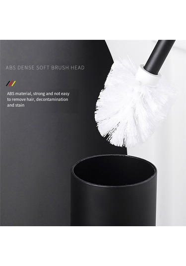 Tuvalet Fırçası Ve Tutucu Seti Banyo Temizleme Fırçası Ev Tipi-siyah Siyah
