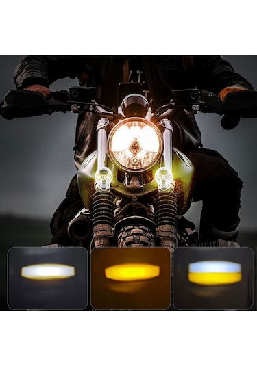 Kuru Kafa Şeklinde Motosiklet Led Spot Far Sürüş Sis Gidon Lambası 1 Adet Siyah