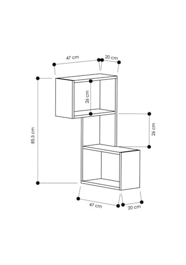 Rafkestir Ibiza Corner Raf Set Antrasit ( Mat )