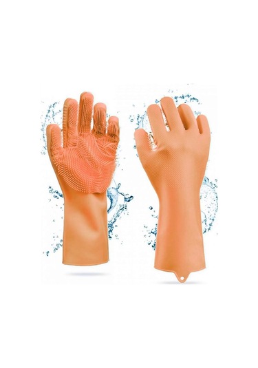 Silikon Eldiven Bulaşık Yıkama Eldiveni Dayanıklı Kaymaz Tırtıklı Eldiven Fırın Mutfak Eldiveni