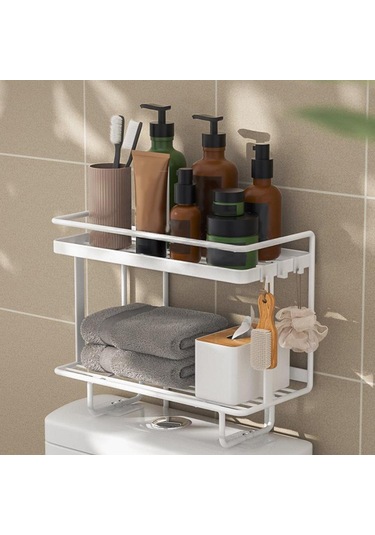 Suntek Magideal Tuvalet Rafı Üzerinde Raf Banyo Alanı 2-katlı-beyaz Beyaz