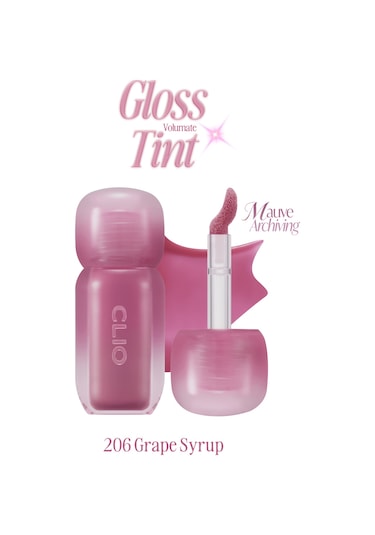 Pigmentli, Parlak Bitişli Dolgunlaştırıcı Lip Gloss Clıo Volumate Gloss 206 Grape Syrup