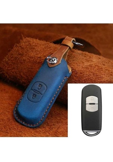 Tongxida Mazda Uyumlu Eski Stil Hallmo Anahtar Koruyucu, Mavi 2 Adet, İki Anahtar Sürümü
