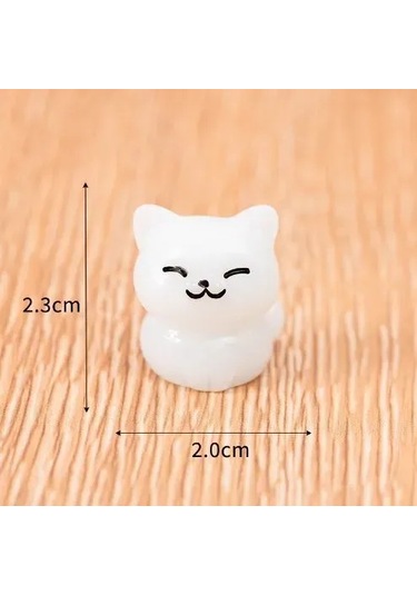 Qingmipy Gece Parlayan Kedi Figürleri Seti - 5 Adet Dekoratif Işık Saçan Kedicik