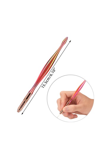 Wezone Krom Çapraz Uçlu Akrilik Cilt Kalemi - Hafif, Kaymazsız, Uyumlu Yuvarlak İğne Ve Bıçaklı Modelle, Estetik Kaş İşlemleri İçin El Kalemi