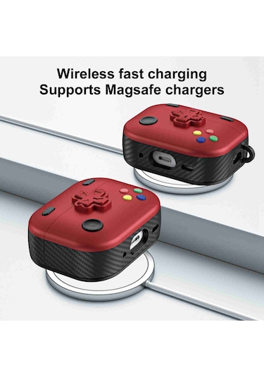 Airpods Uyumlu Pro Oyun Konsolu Şekli Kablosuz Kulaklık Koruyucu Kılıf İçin Yeşil