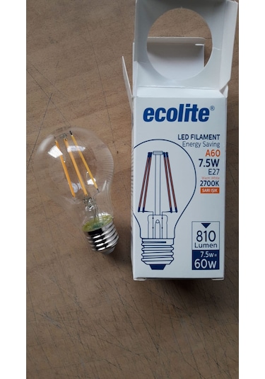 Ecolite E27 7.5 w Rustik Ampul Gün Işığı sarı Işık