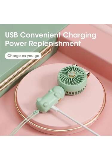 Ambition Pembe Yaz Yeni Taşınabilir El Küçük Fan Usb Şarj Mini