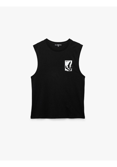 Koton Bisiklet Yaka Pamuklu Yaz Baskılı Kolsuz Atlet Siyah 5sam30022mk Siyah