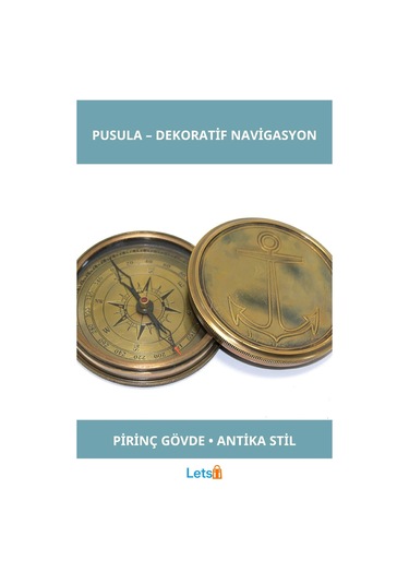 Antika Tarzı Üzeri Çapa İşlemeli Pirinç Kullanışlı Pusula 1 Adet