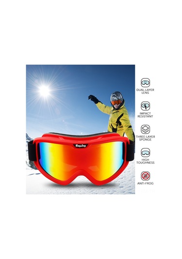 Geeksen Xh121 Patenti Eu Sprey Gözlüğü: İki Katmanlı Buhar Engeli, 100% Uv Koruma, Sürtünme Dayanıklı, Kar Sporları İçin Siyah-pembe Lens Siyah & Pembe