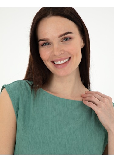 Pierre Cardin Kadın Yeşil Kısa Kollu Bluz 50301168-vr054 Yeşil