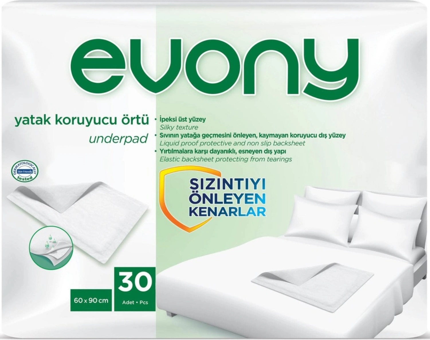 Evony Hasta Bezi Bel Bantlı M 30 Adet+ Yatak Koruyucu 30 Adet M