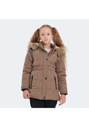 Slazenger CANDY Çocuk Kapüşonlu Bej Mont & Kaban