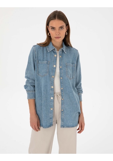 Pierre Cardin Kadın Açık Mavi Gömlek Jean 50314086-vr003 Açık Mavi