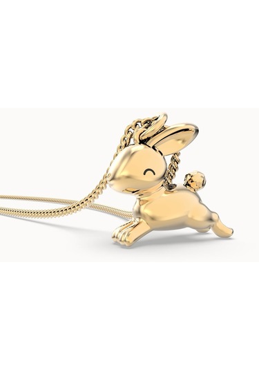 Chocli 18 Ayar Altın Kaplama Tavşan Kolye