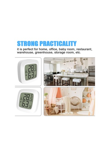 Dofolink Beyaz Mini Evcil Elektrikli Nem Ve Sicaklık Ölçer - Manyetik - Yüksek Hassasiyet - C - Cr2032 Pil Dahil