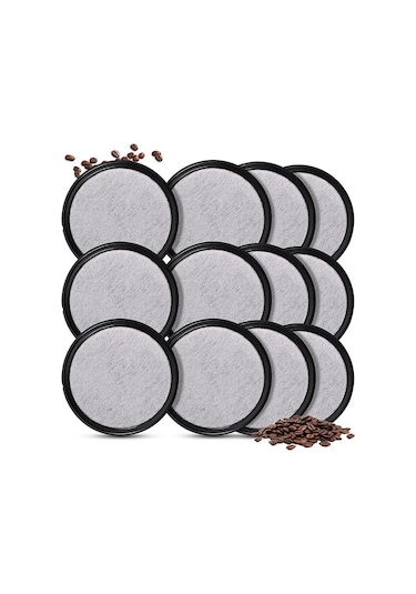 Metabagua Kahve Makineleri Için Uyumlu 12 Paket Kahve Makinesi Su Filtreleri, Yedek Kömür Su Filtreleri J3aej6 Siyah