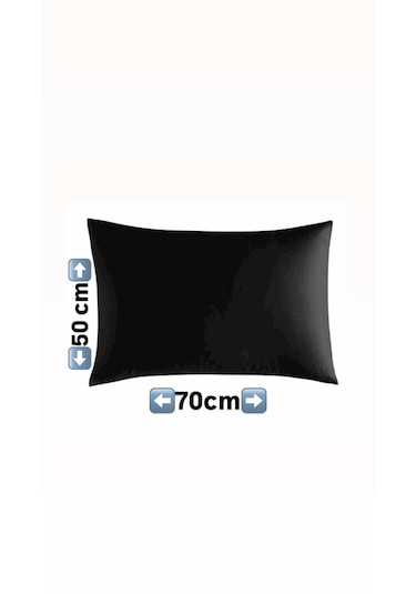 50x70cm 2adet %100 Cotton Yastık Kılıfı Siyah