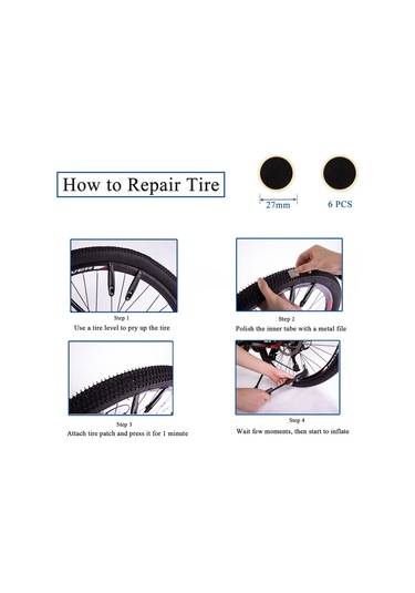 Dofolink Gıyo Bisiklet Lastik Tamir Seti: Presta-schrader Valfler İçin 120psı Minyatür Hava Pompa, Tamir Yama Ve Araçlar