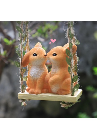 Homyl Swing Hayvan Bahçesi Komik Hediye Açık Tavşan-heykeli