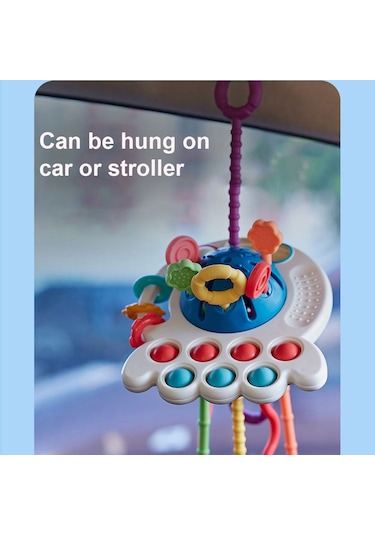 Hallow Bebek Montessori Oyuncakları İçin Çekme İpli Oyuncak Kırmızı