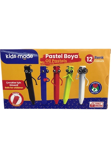 Kids Mode Üçgen Pastel Boya 12'li