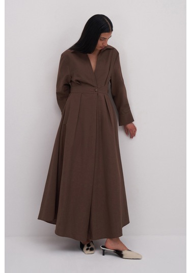 Miha Maxi Elbise Kahverengi
