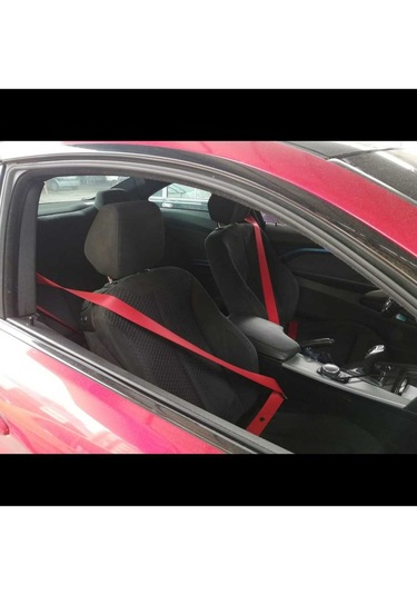 Renkli Emniyet Kemeri Kolonlu 6 Metre 2 Kemer İçin Kan Kırmızı