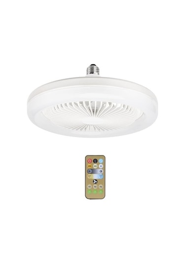 Gajeena Led Fanlı Işık - 3 Renk Ayarı, 3 Hızlı Ventilatör, Kumanda Kontrolü, E27 Soketli, 86-265v Ev/ofis Kullanıma Uygun