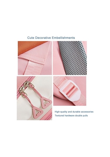 Novahub Yeni Başlık: Lezzetli Mor Junior High School Students Backpack, Cute Schoolbag, Travel Bag Pembe