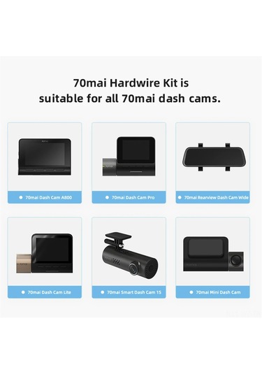 Wezone 70mai Up02 Otopark Monitör Kablosu + Type-c Adaptörü - 24 Saatli Oto Güvenlik Kaydı, Akıllı Geri Görüş Aynası Ve Kaydedici İçin Dc12-30v