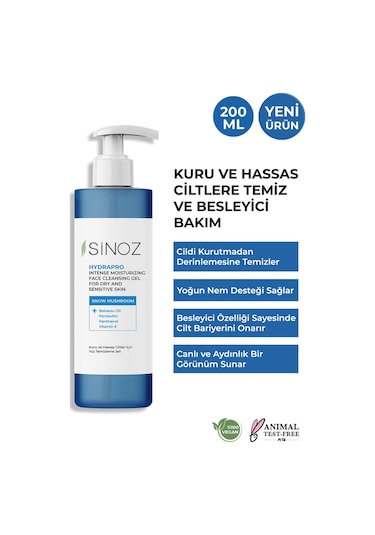 Sinoz Hydrapro Kuru Ve Hassas Ciltler İçin Yüz Temizleme Jeli 200 ML